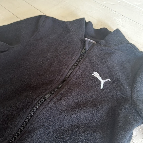 5/6 Puma fleece zip up long sleeve fall jacket sweater, black boy or girl - Picture 2 of 8